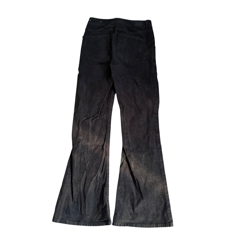 American Eagle Corduroy Flare Pants Womens 4 Black Stretch High Rise Boho - Picture 2 of 5